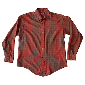 Vintage Grunge Red and Black Plaid Long Sleeve Shirt | Size Large