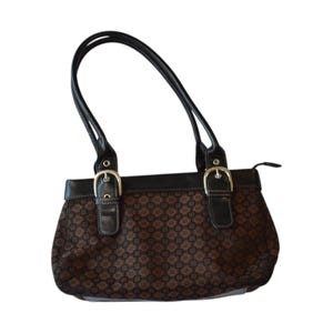 Vintage Y2K Nine West Dark Brown Geometric Baguette Bag