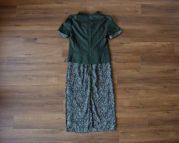 80s boho green floral spring dress women - image 8