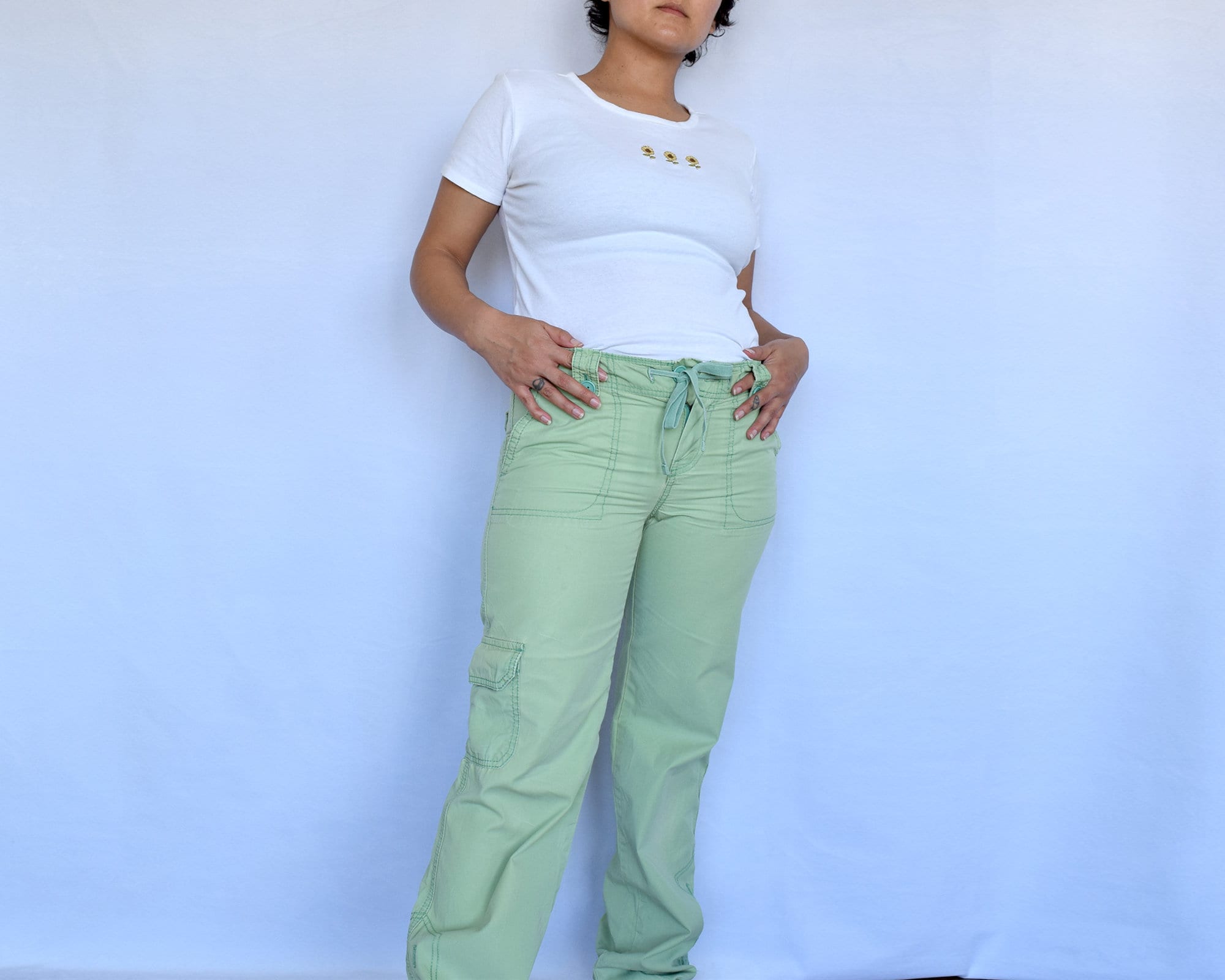 Buy Green Gap Twill Cotton Cargo Pants Online At Best Prices | Tistabene