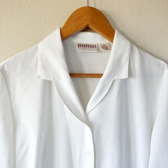 Vintage White Top - Long Sleeve Button Up Shirt - image 2