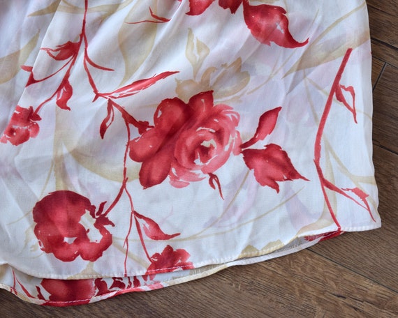 red floral chiffon sheer shorts - image 2