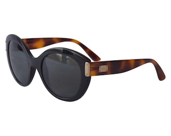 Vintage Gianni Versace 4310 Sunglasses Black Tortoise Oval Italy Couture