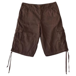 Y2K Caribbean Joe Brown Cargo Bermuda Shorts Size 10 Cotton Utility Style