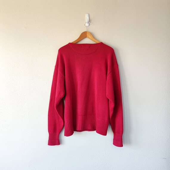 Polo by Ralph Lauren red cotton knit oversized sw… - image 5