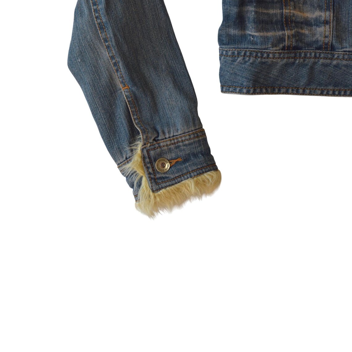 Y2K Stonewashed Denim Trucker Jacket Size Medium, Foto 3 von 5