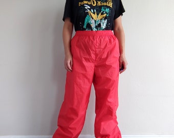 Men's Red Windbreaker Pants, Size X-Large - Comfortable Athletic Pants