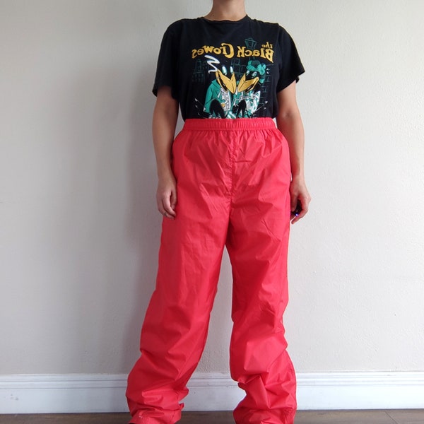 Men's Red Windbreaker Pants, Size X-Large - Comfortable Athletic Pants