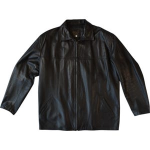 90s Grunge Black Soft Leather Jacket Size Large - Zip Up and Collared