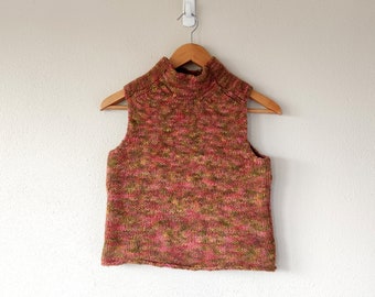 Haut coloré en grosse maille de laine Année 2000 - Pull d'inspiration vintage