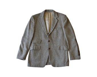 Vintage Tweed Elbow Patch Sport Coat Blazer 42R Dark Academia