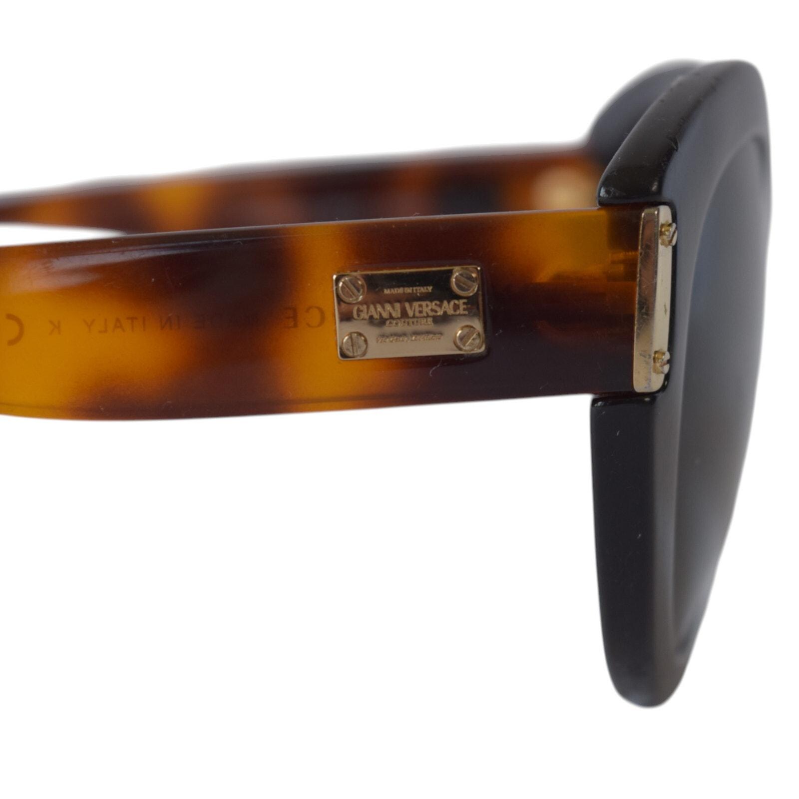 Vintage Gianni Versace 4310 Sunglasses Black Tortoise Oval  display picture 2