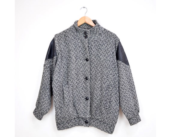 80s Unisex Women or Mens Tweed Jacket | Plus Size