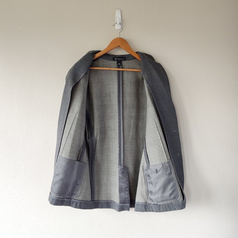 Vintage Gray Wool Blazer in Size 42R Classic Men's Jacket image 6