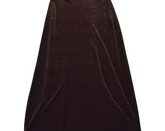 Vintage Express Tricot Brown Velvet Maxi Skirt Size Large Y2K 90s