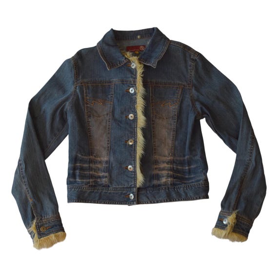 Y2K Stonewashed Denim Trucker Jacket Size Medium