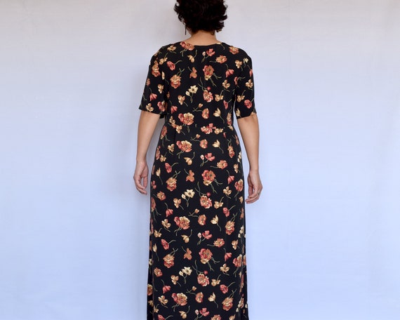 90s boho grunge shirtwaist floral shirt dress siz… - image 4