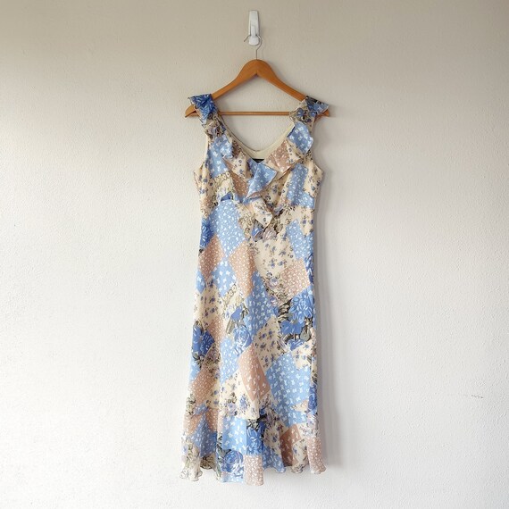 y2k ditsy floral patchwork boho floral dress size 