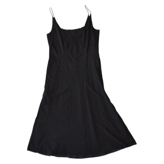 J Crew Black Cotton Slip Dress Size 4 Lace Trim Spaghetti Strap J Crew Black Cotton Slip Dress Size 4 Lace Trim Spaghetti Strap