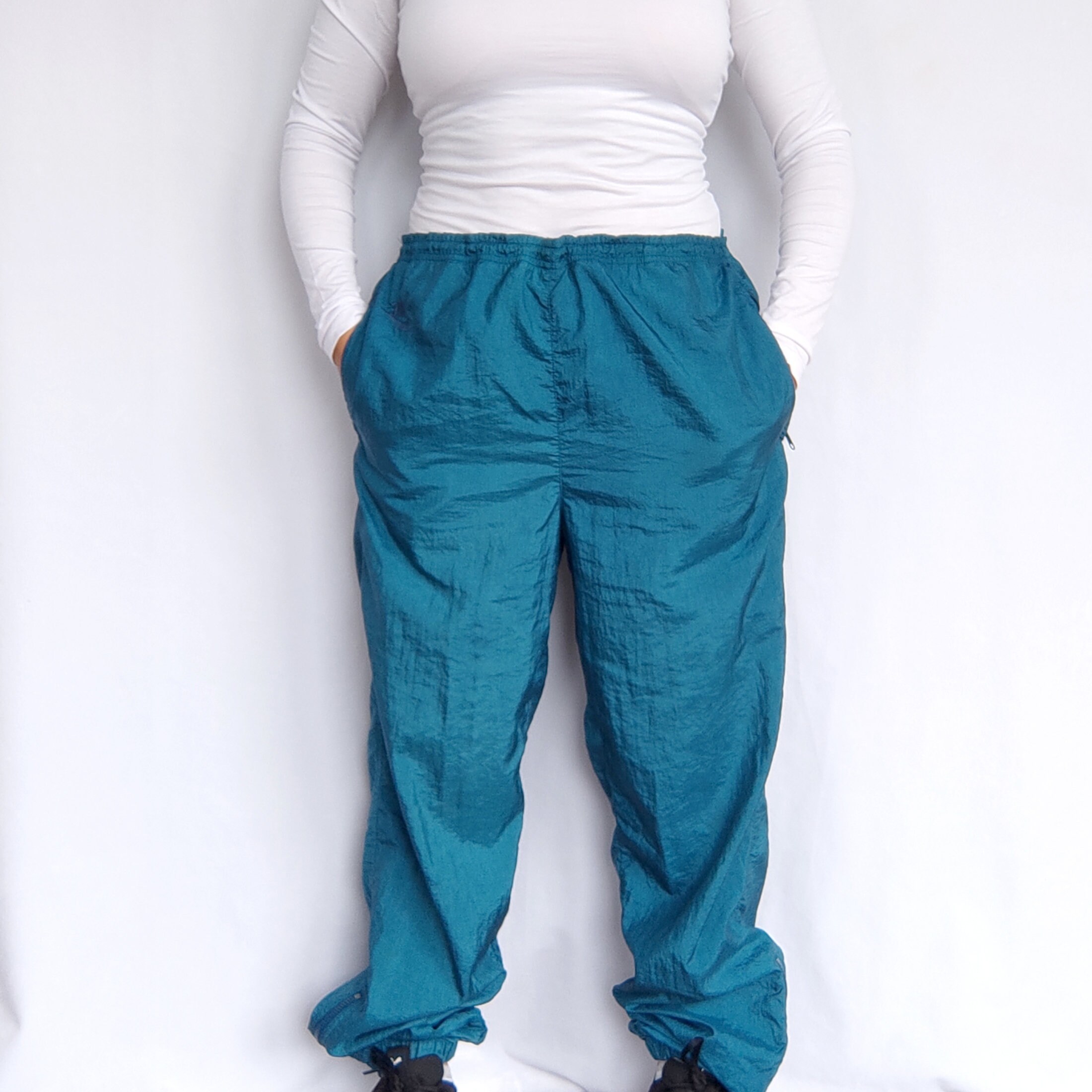 Nike fleece flare joggers and sweatshirt in Teal - Depop