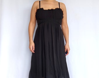 black chiffon silk babydoll dress size 12