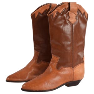 Vintage Mister Shoes Brown Leather Western Cowgirl Cowboy Boots Size 8B