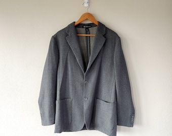 Vintage Gray Wool Blazer in Size 42R - Classic Men's Jacket