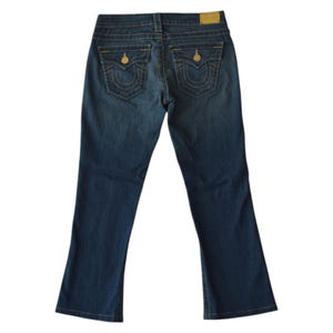True Religion Raegan Flare Jeans Sz 27 Petite - Made in USA Y2K Vintage Denim