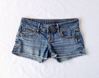 Candie's Short en jean délavé à la pierre Y2K Très petit - Mini short en jean mignon