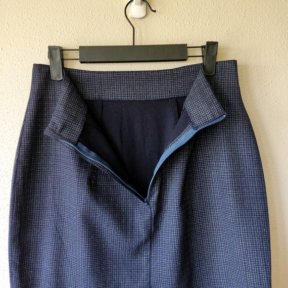 Classic 90s Navy Blue Plaid Mini Skirt - Vintage … - image 7