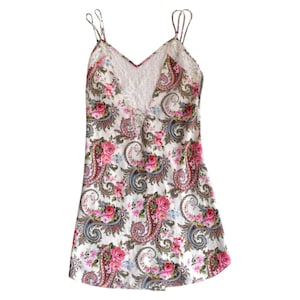 Vintage Victoria&#39;s Secret Gold Label Floral Paisley Nightie Slip Dress Size S