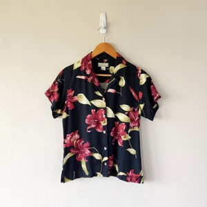 Vintage Tommy Bahama Hawaiian Shirt, Silk and Wool Short Sleeve