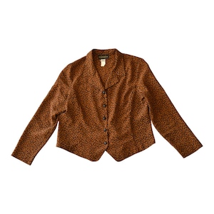 VTG Requirements Leopard Print Button Down Blouse 90s Mob Wife Size Large