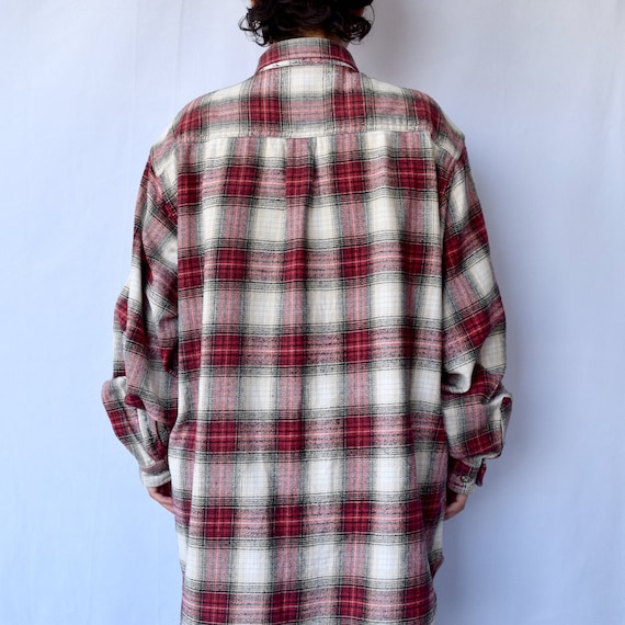 90s grunge tartan plaid flannel shirt shacket - image 9