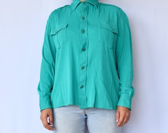 Ralph Lauren purple label turquoise button up shirt size 10