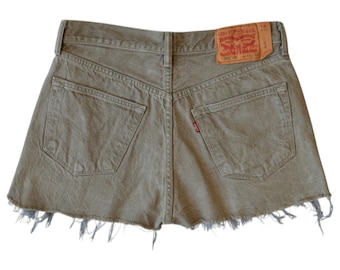 Levis 501 High Rise Cut Off Denim Shorts - Size 32