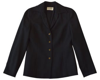 Gianni Petite Black Blazer Size 2 – Wool Blend, Made in USA