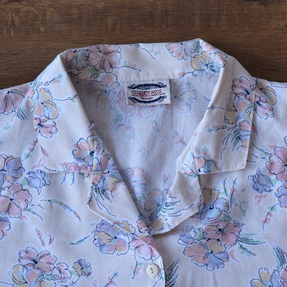 90s pastel floral shirt plus size - image 3