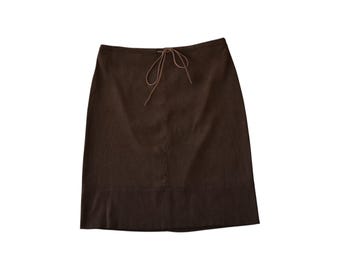 Y2K Dark Brown Knee Length Skirt Size 10P Made in USA