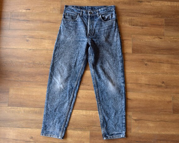 90s Levis 550 Usa Black Acid Washed High Waist Jeans 33 X 30 Etsy