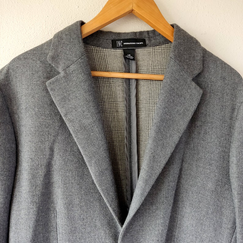 Vintage Gray Wool Blazer in Size 42R Classic Men's Jacket image 4