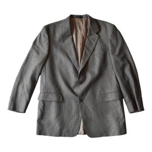 Vintage Nordstrom Elegant Gray Houndstooth Sport Coat - Size 44R Suit Jacket