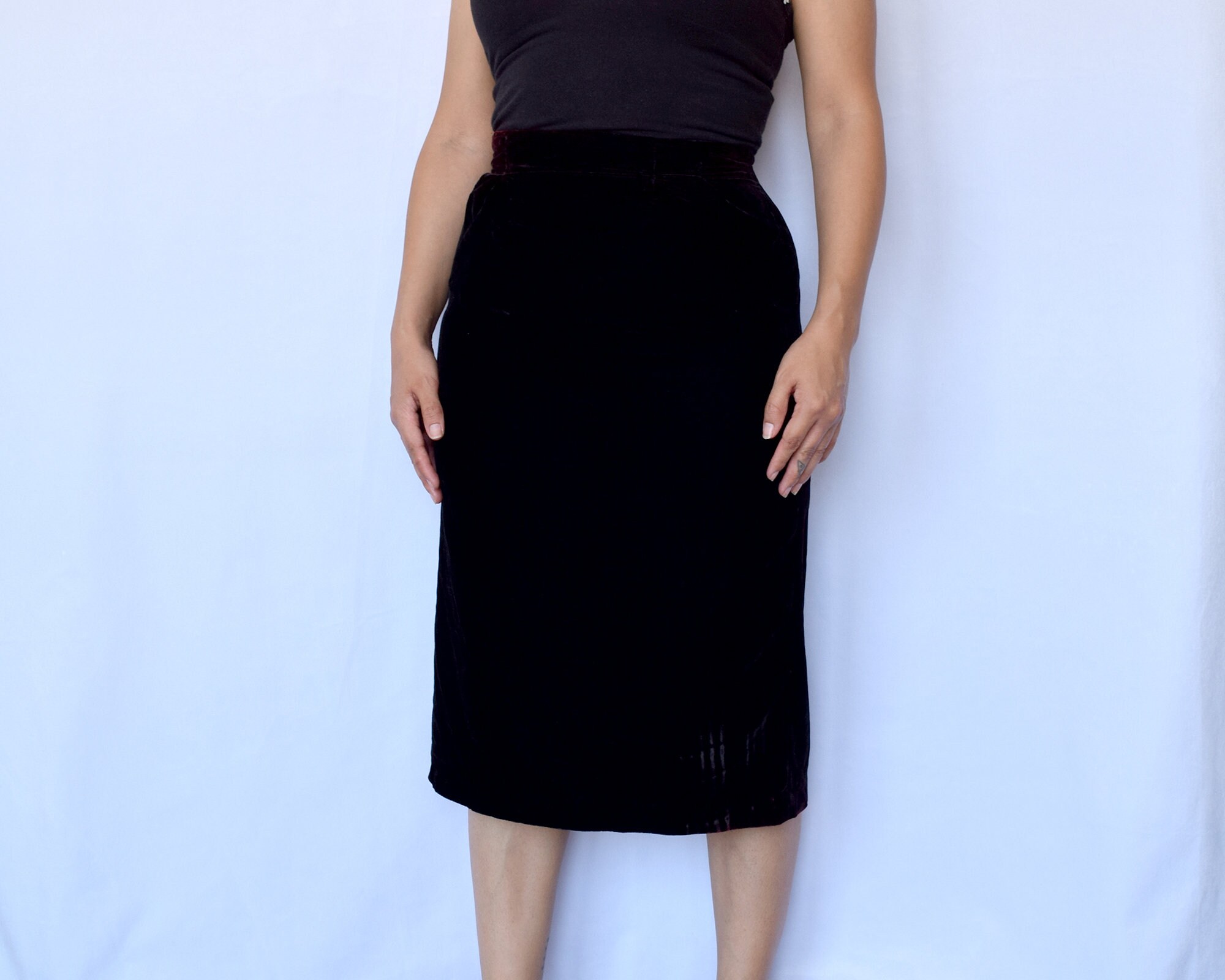 Velvet Pencil Skirt - Etsy 