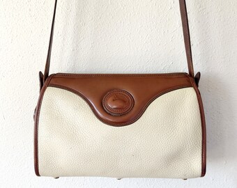 Vintage Dooney & Bourke All Weather Leather Beige Crossbody Bag - Timeless Classic