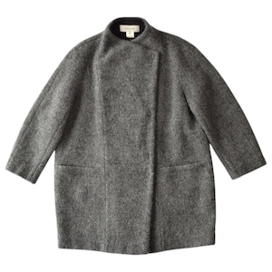 Designer Gerard Darel Gray Wool Blend Snap Coat - Size Medium