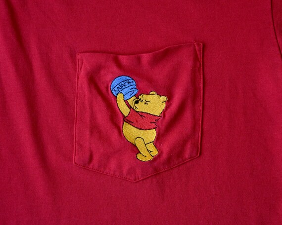 90s disney embroidered pooh bear shirt pocket tee - image 6