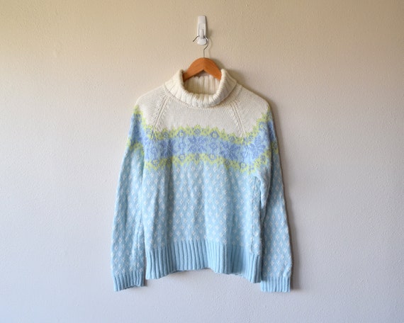 fair isle turtleneck sweater women xl - Gem