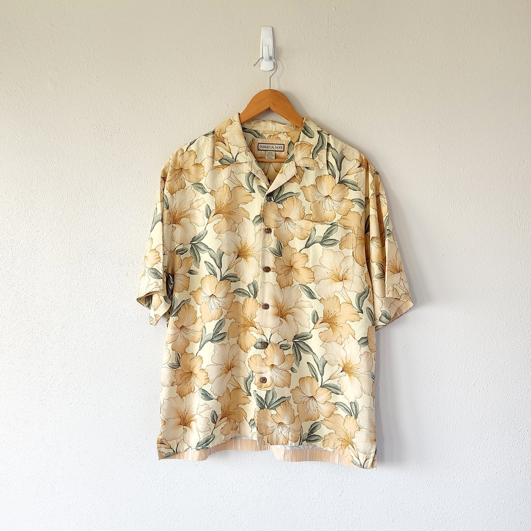 Watercolor Hibiscus Floral Hawaiian Print Men's Short Sleeve Shirt main image 1