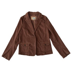Y2K Fossil Brun Manchesterkavaj – Damstorlek Large
