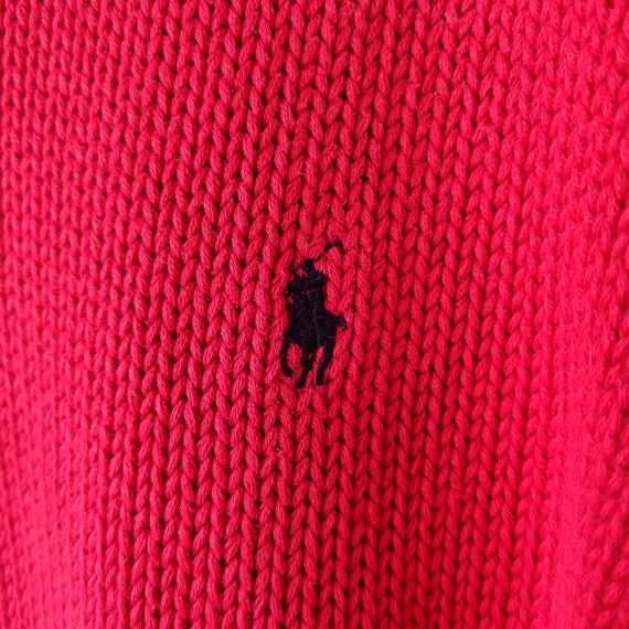 Polo by Ralph Lauren red cotton knit oversized sw… - image 3